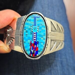 Sterling silver cuff by J M and C. Nez